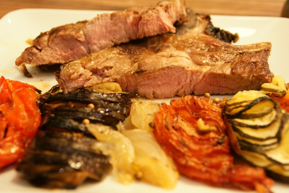 Échine de porc et son tian de légumes à la provençale